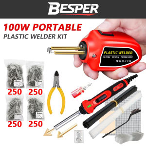 2in1 Plastic Welder+Soldering Iron Kit 100W Portable Auto Bumper Plastic Crack Repair Tool Weld Set With 1000 Pcs Welding Nail