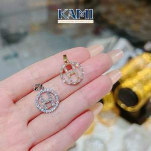 Mặt chữ H tròn mini nhỏ nhí đá baguet Kami trang sức sỉ
