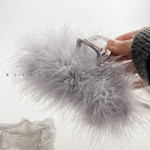 Elegant Black Feathers Bird of Paradise Hair Claw Womens Stylish Updo Hair Clip Quality Assured Korean Style Fashion Accessory