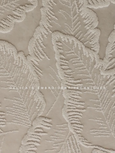 Medieval 3D Embossed Leaf Embroidery Cream Tulle Aesthetic Curtain for Bedroom Living Room Kurtain