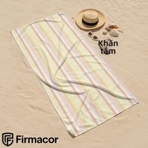 Beast Kingdom | Khăn Tắm Hoạt Hình Sọc Mỏng Màu Pastel Nhanh Khô Siêu Thấm Hút Mềm Mại Chất Liệu Microfiber Dành Cho Trẻ Em & Người Lớn Tiện Lợi Khi Đi Du Lịch