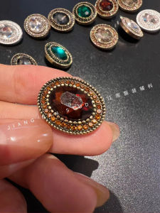 กระดุมโลหะทรงอvaleสีหกแบบย้อนยุคสำหรับฤดูใบไม้ร่วงและฤดูหนาว เสื้อโค้ทขนสัตว์ เสื้อคลุมกันหนาว กระดุมเครื่องประดับ