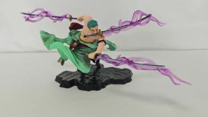 Bandai | 11cm One Piece Anime Character Luffys companions:Roronoa Zoro Three-blade Sa-maximum Action Figure PVC Model Toys Xmas Gifts