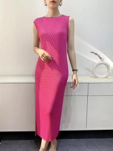 Scale Pleated Dress Fashion Slim Fit Slimming Mid-Length Fairy Style Split L23013