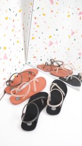 [Official] Amkha Shop - Sandal Tali Wanita Anti Slip Full Karet - Lela Glitter Edition GOFORT
