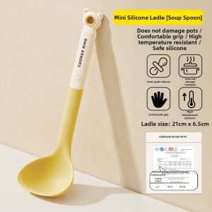 COOKER KING | Heat Resistant Food Grade Silicone Mini Cooking Spoon and Spatula