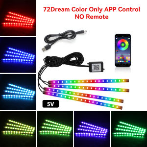 Music Rhythm Sync LED Car Footwell Ambient Light USB Cig Lighter Interior Modification Atmosphere Strip Lamp