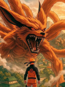 Bandai | Tranh Sơn Dầu Theo Số Theo Phong Cách Anime Ninja Fox Tranh Trang Trí Tường Hiện Đại Cho Phòng Khách Phòng Ngủ Không Cần Khung Quà Tặng Trang Trí Nhà Cửa