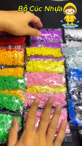 Set 100 bộ nút bấm nhựa T5 cúc bấm áo dùng cho bấm khuy quần áo phụ liệu may mặc