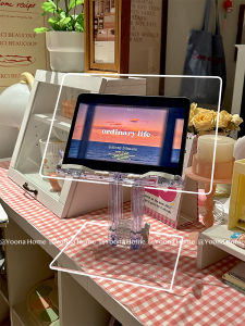 ชั้นวางอ่านหนังสือแบบใสแบบอินสตาแกรมอะคริลิคปรับขนาดได้รุ่นอัพเกรดคุณภาพสูงและชั้นหนังสือขาตั้งแท็บเล็ต iPad