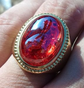 CINCIN BATU AKIK RED GARNET PECAH SERIBU ELEGAN