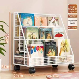 MINGZHIYIFAN | Mobile Book Storage Shelf with Wheels