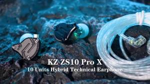 KZ | In Ear Monitor Headphone KZ ZS10 Pro X 4BA 1DD Multi Driver IEM Earphone with Detachable Silver-Plated 0.75mm 2Pin Cable In-Ears