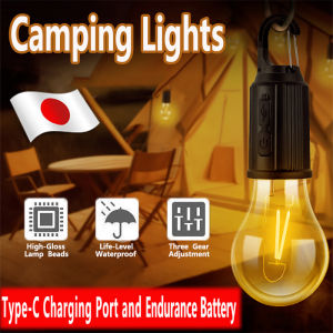 Camping Light Bulb Camping Light Rechargeable Camping Light For Tent Camping Hook Light Emergency Light Rechargeable Portable Charging Atmosphere Light Tent Camp Adjustable Camp Light Waterproof Camping Light Type-C Charging Lighting Long-Lasting Lighting