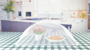 【 In Stock 】Foldable Food Cover Anti-flies White Square Mesh Food Cover Bigger Food Dust Cover Penutup Makanan食物罩子