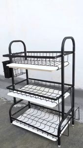 RAK PIRING 3 SUSUN RAK NARITA BESI TAHAN KARAT RAK PIRING MANGKUK GELAS RAK WASTAFEL CUCI PIRING PENIRIS AIR RAK PIRING AESTETIC RAK PIRING HEMAT TEMPAT MUAT BANYAK KUAT