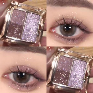 Ice Grape Pink Purple Eyeshadow Palette Sequin Pearlescent Whitening Eye Shadow Palette Waterproof Glitter Powder Set Portable