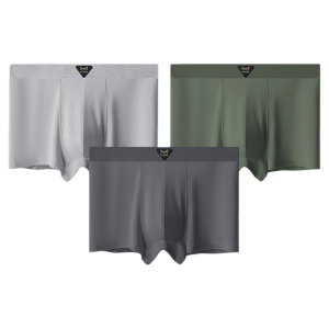 MiiOW | Mens Modal Underwear Breathable Antibacterial Flat Angle Shorts Youth Style Comfortable Fit Briefs Mid Waist Simple Design