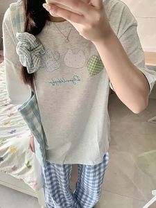 SHUQINGLAI | Cotton Loose Short Sleeve T-shirt Women