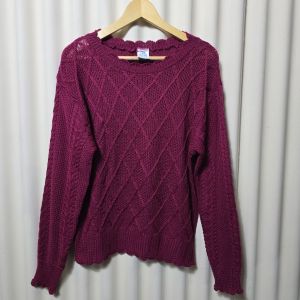 Sweater Rajut Cewe Motif Cable