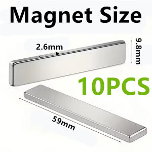 60x10x3 Square Rectangular Strong Magnetic Hook Fridge Magnets Mini Silver Black Magnet for Kitchen Photo Memo Office Garage Use
