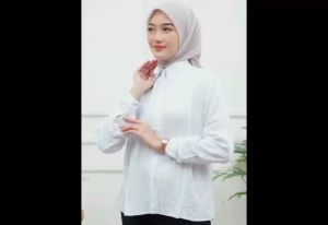 Kemeja Polos Wanita Lengan Panjang Murah Warna Hitam Putih Casual Korea Style /Atasan Kemeja Polos