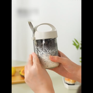 GIANXI 430ML Oatmeal Cup Free Spoon Sealed Yogurt Cereal Mug Gradient Portable Salad Cup Gift