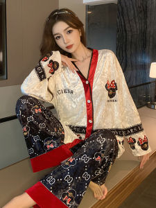 Áo Ngủ Lông Nhung Nhung Vàng Sang Trọng Cổ Chữ V Cỡ Lớn Áo Khoác Cardigan Mùa Đông Áo Ngủ Dài Tay Thoải Mái Cho Nữ