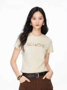 Vero Moda | Summer New Straight Shoulder Printed Slim T-shirt