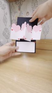 Thiệp pop-up trái tim dán sổ scrapbook