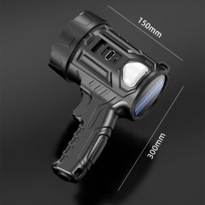 Handheld Flashlight Usb Rechargeable Zoomable Electric Torch Outdoor Flashlight Searchlight Portable Spotlight