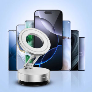 ที่วางโทรศัพท์ในรถยนต์แบบแม่เหล็กถ้วยดูดสูญญากาศที่แข็งแกร่งพับได้ 360 °   ที่วางโทรศัพท์โลหะหมุนได้สําหรับ iPhone 16 15 14 13 12Pro Max