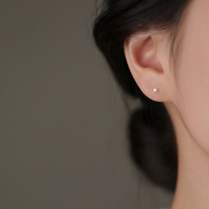 Pure 999 Silver Tiny Pearl Earrings for Women