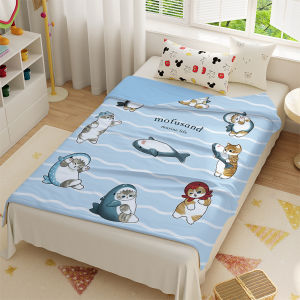 Japanese Cartoon Cute Cat Shark Cat Pure Cotton Cooling Quilt Air Conditioner Blanket Student Dormitory Summer Cool Quilt