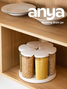 anya | Moisture-Proof Rotatable Compartmentalized Grain Storage Container
