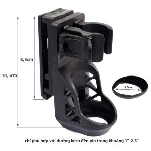 Bao Đựng Dùi Cui Chiến Thuật Xoay 360 Độ Nắp Mở Có Ngăn Đựng Đèn Pin Mở Rộng Tương Thích Với Đai Nhiệm Vụ Chất Liệu Cao Su Đen Size M