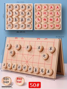 Quà Tặng Trí Tuệ Truyền Thống Cờ Vua Gấp Di Động Bằng Gỗ Cờ Vua Cốt Lõi Logic Đồ Chơi Giáo Dục Hộp Đựng Cờ Vua Bằng Gỗ