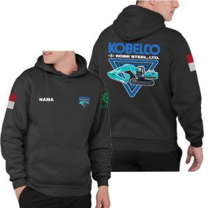Sweater Hoodie Kobelco Excavator Dan Free Custom Desain