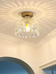 Modern Simple Crystal Ceiling Light Hallway Ambient Light French Style Luxury Entrance Hall Balcony Absorption Top Light