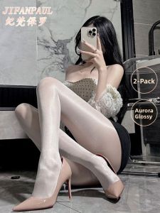 Oil Glossy Stockings Black White Pearl Luster Silk Seductive Silk Stockings
