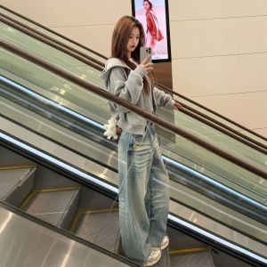 Jeanswest | Áo Cardigan Hooded Màu Xám Mới cho Phụ Nữ