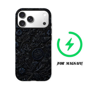 black 3d floral lace Phone Case for iPhone 18 17 16 15 14 13 12 11 Air Pro Max Plus Double-layer Cover