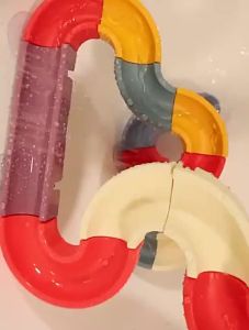 Childrens Water Playing Track Toy  DIY Assembled Smooth Music Lighting Music Rotary Table Suit Summer Baby Bath