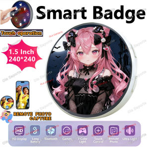 New Exterior Design Smart Badge Anime Digital E-Badge Electronic Merchandise Badge Digital Pin Anime Sound Dynamic Display Badge