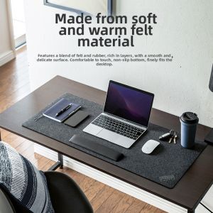 Hinomi | Large Felt Mouse and Keyboard Pad Simple Solid Color Office