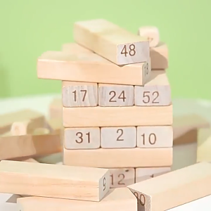 54 Pcs Wooden Tumbling Tower Game Blocks Stacking Toys Mainan Kanak Classic Kids Educational Toy
