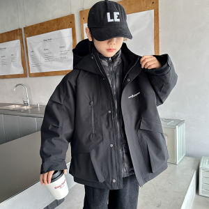 Childrens Winter Clothes Big Boy down Jacket Winter Cotton Padded Thick Jacket Three-in-One Removable Jacket Boys