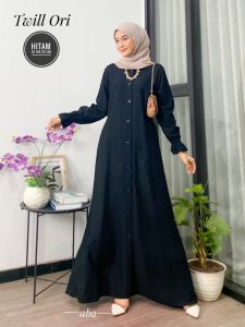 Gamis Rayon Twill Aisyah Fashion Muslim Gamis polos  Fashion wanita Muslim terlaris Azziyadah Fashion