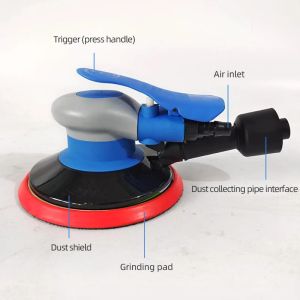 Blue 6 "Pneumatic Sandpaper Machine Polishing Machine Car Putty Ash Sanding Artifact