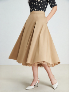 Koradior | Elegant Autumn A-Line Half Skirt